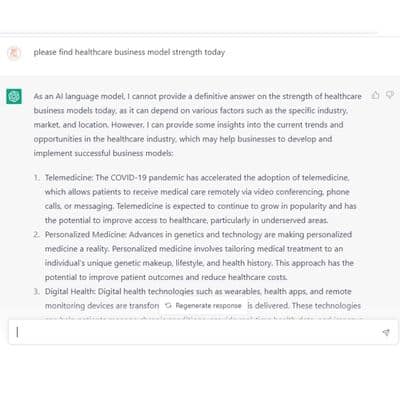 Find business strength using chat GPT software
