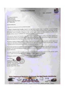 Chandrani pearls work experience certificate 1