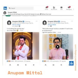 Shark Tank’s Anupam Mittal Reveals 2 Skills Must-Have for a Successful Career & Entrepreneursip, image source: Anupam mittal linkedin share image