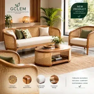 Design and develop New Product | Luxury Cane Furniture Set